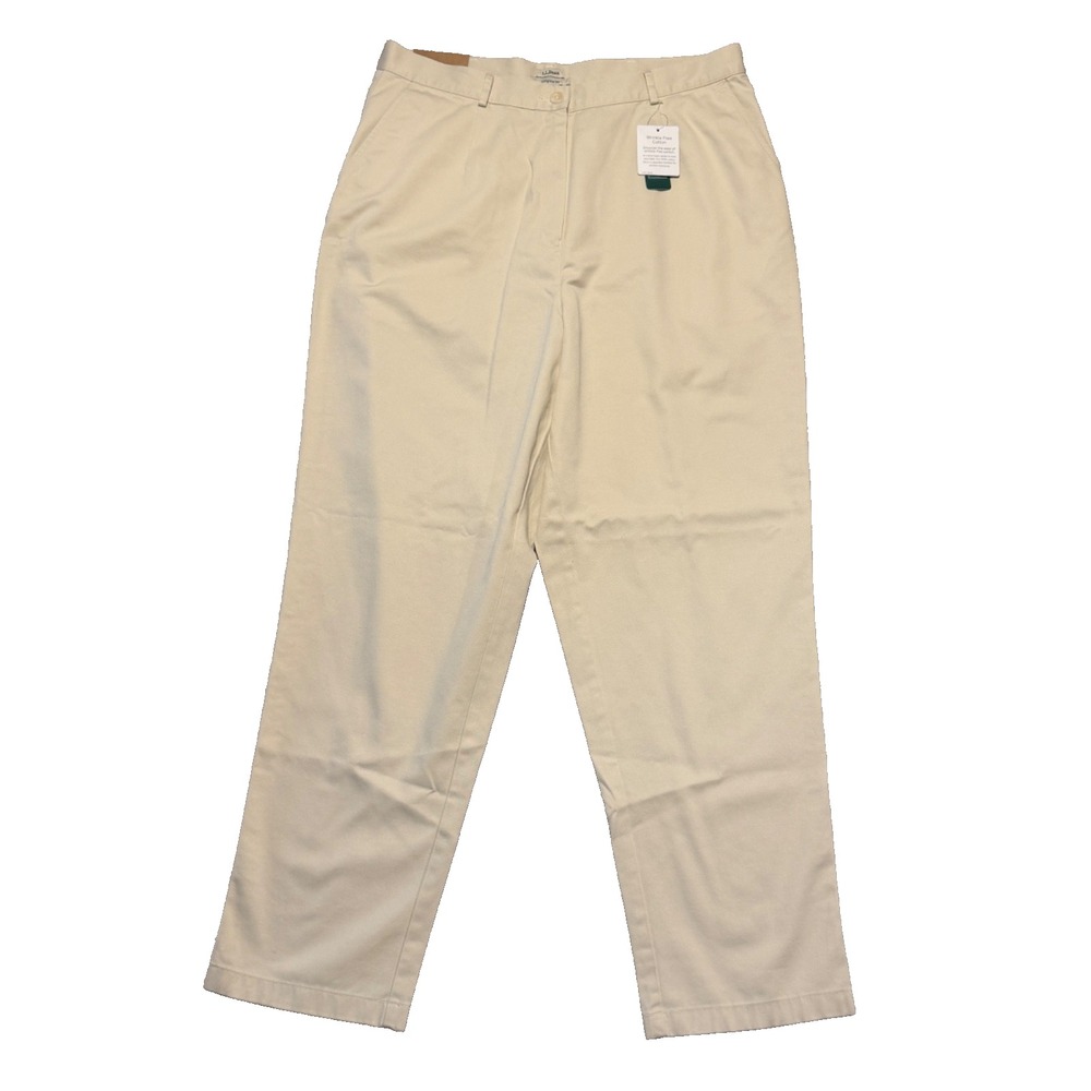 L.L. Bean Cream Straight Leg Pants. NWT